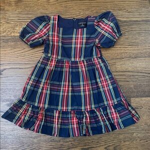 J. Crew Crewcuts Multicolor Plaid Dress with Puff Sleeves